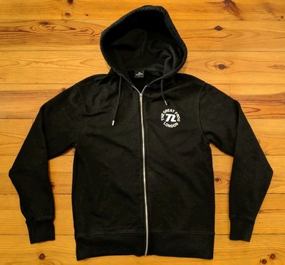 THE GREAT FROG LONDON SCHWARZER HOODIE MIT DURCHGEHENDEM REISSVERSCHLUSS FÜR HERREN SEHR GUTER ZUSTAND GRÖSSE M