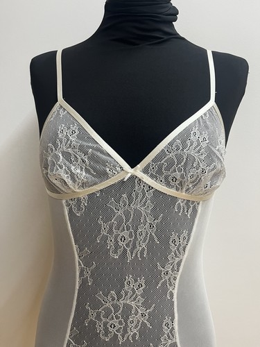 Vestido sin Mangas Babydoll SECRET para Mujer Blanco Encaje y Tul Satén Liguero Detalles S Nuevo con Etiquetas - Imagen 8 de 11