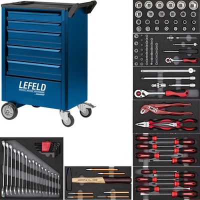 Gedore Werkstattwagen Uni Pro bestückt 119-tlg., 6 Schubladen, Stahlkorpus