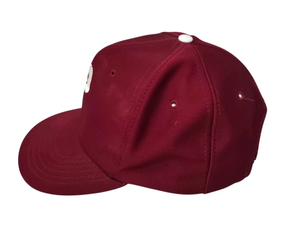 Vintage Philadelphia Phillies Burgundy UII Plain Logo Snapback Hat - Image 2 of 4