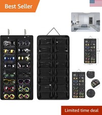 Sunglasses Organizer Storage, Hanging Dust Proof Wall Pocket Glasses Organize...