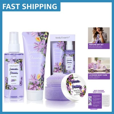 Relaxation Gift Set: Lavender Body Mist, Scrub, and Lotion in Elegant Box