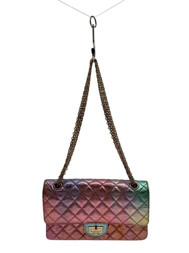 CHANEL Shoulder Bag 20aw Metallic Rainbow 2.55 Ricky Reissue Chain W Flap Used