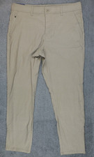 Weatherproof Vintage Hybrid Tech Pant Mens 36x30 Tan Flat Front Straight Leg NWT