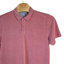 Tommy Bahama Mens XL Red Heathered Short Sleeve Polo Shirt Embroidered Marlin