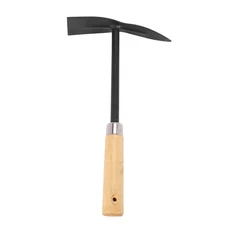 Wooden Handle Metal Hand Garden Tool Digging Hoe,black O8Y95634