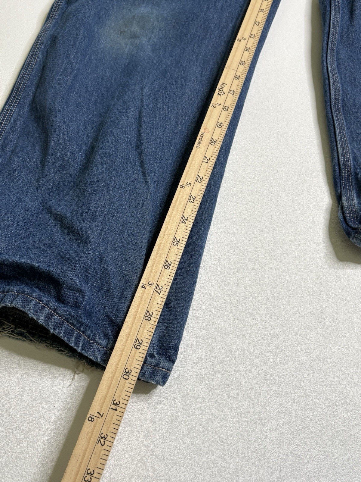 Carhartt FR Flame Resistant Carpenter Blue Demin Work Pants Jeans Mens 36x30 thumbnail 13