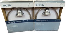 NEW 2PK MOEN Y2686CH CHROME BANBURY TOWEL RING B49