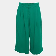 Dolce Gabbana Green Crepe Pleated Shorts M
