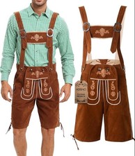 Lederhosen for Men, German Oktoberfest Costume, Brown