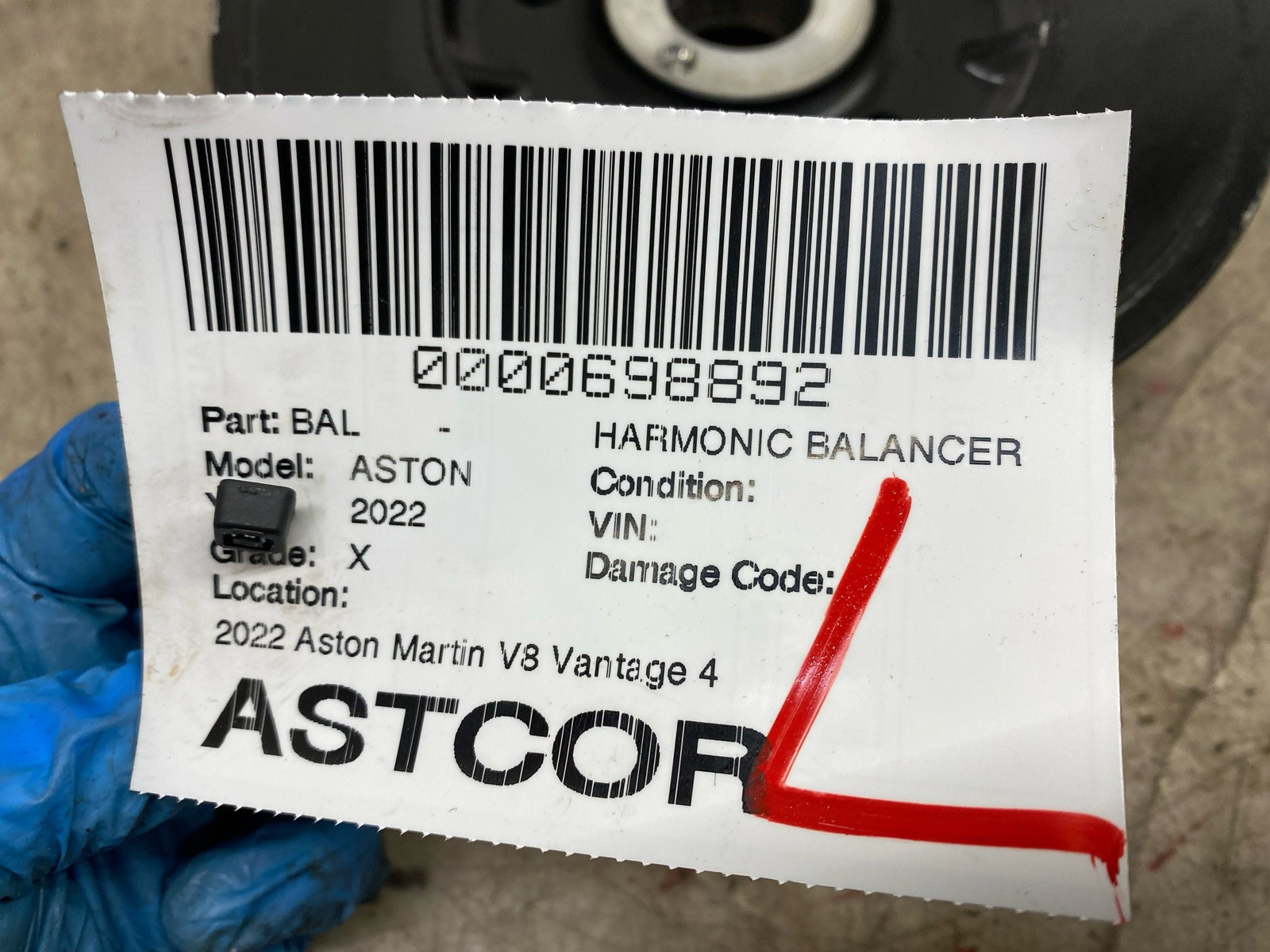 2022 Aston Martin V8 Vantage 4.0 M177 Engine Harmonic Balancer Crankshaft Pulley