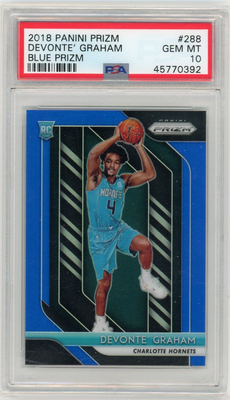 2018 Panini Prizm Blue /199 Devonte' Graham #288 PSA 10 GEM MT Rookie RC