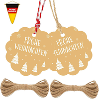 WeihnachtsanhäNger Set 100 StüCk Mit Schnur 6Cm, GeschenkanhäNger FüR Dekoration