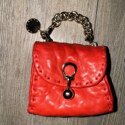 Ermanno Scervino Micro Mini Faubourg Tote Leather Bag Red Gold Hardware Tiny
