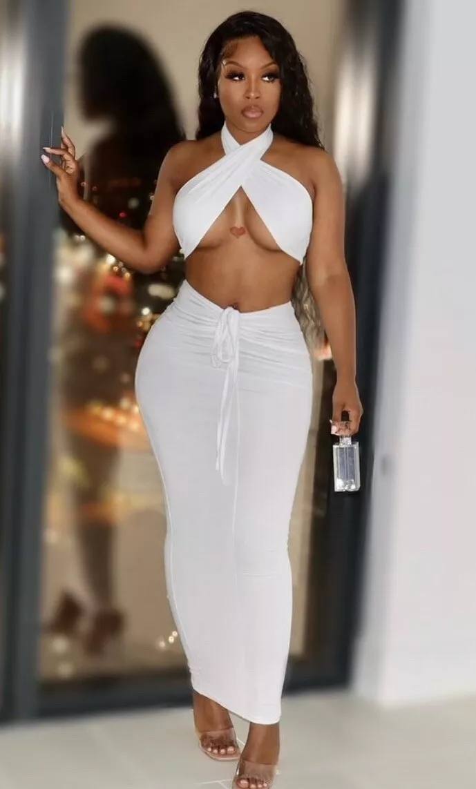 White skirt cheap top set