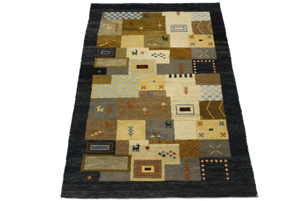 Indo-Gabbeh Tribal Geometric Design Rug Modern Carpet Kids' Bedroom Decor 4X6 ft - Image 2 of 4