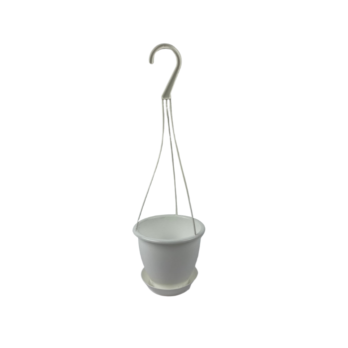 4.5-Inch White Hanging Planters with Saucers - Set of 10 by Koba