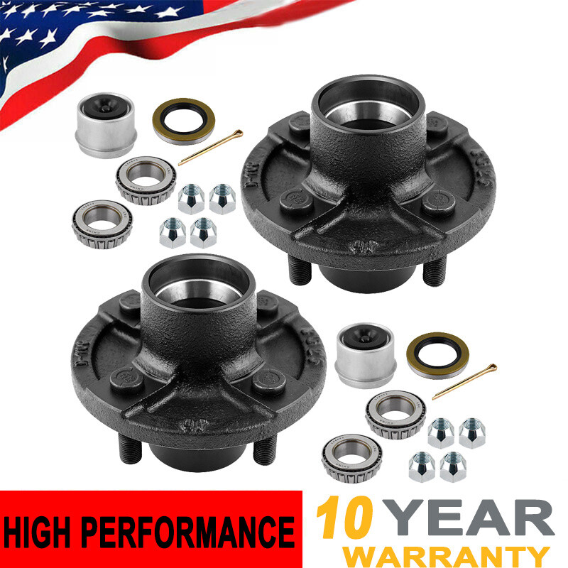 Pair (2) Trailer Axle Kits With 4 on 4" Bolt Idler Hub used on 2,000lbs