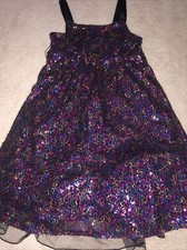 Justice girls size 10 Tulle dress fancy Multi Color Sequin sparkles Sleeveless