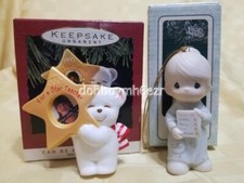 Hallmark 1993 Star Teacher Precious Moments You're A Number One Ornament LOT