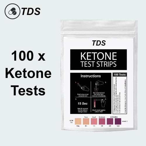 100 x Ketone Test Strips - KETO Urine Tests - Ketosis Ketostix Paleo Diet - Picture 1 of 3