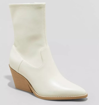 Women's Aubree off-white Memory Foam side zip boots-Universal Thread size 6- 11