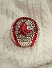 MLB SWAROVSKI CRYSTAL  RED SOX BASEBALL , bling baseball,crystal baseball,sports