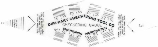 Dem-bart Checkering Gauge for Gunsmith Gunstock Measuring Patterns for ...
