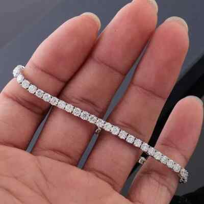 Ready To Ship 8.60Ct Lab Grown Diamond Tennis Bracelet White Gold UK Hallmarked