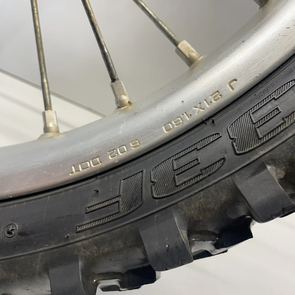 Kawasaki KX125 KX250 2003 OEM llanta delantera completa Foto 3 de 4