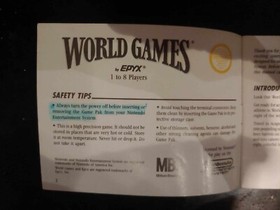 WORLD GAMES Nintendo NES Game Original by EPYX Instruction Manual Booklet *ONLY*