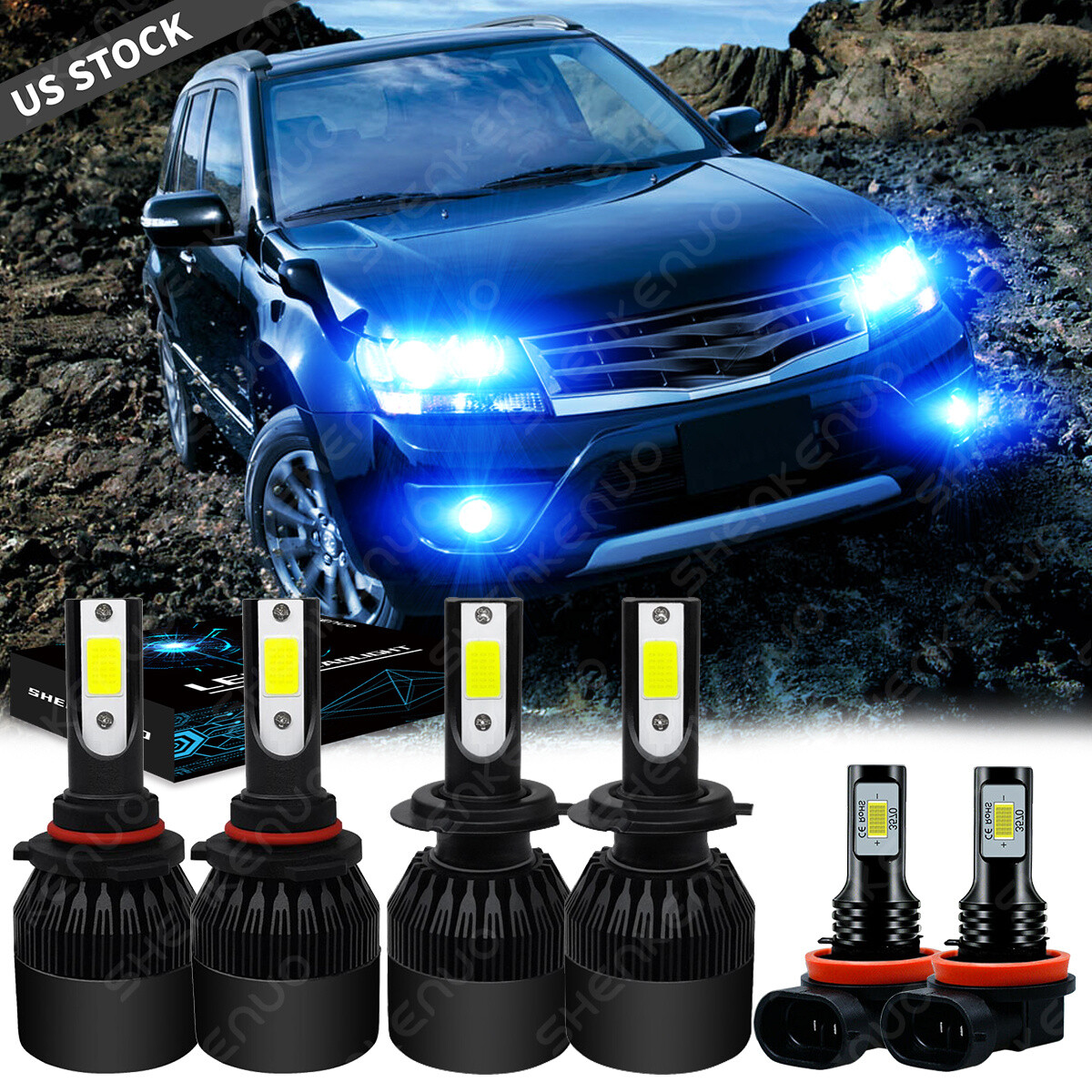 For Suzuki Grand Vitara 2006-2013 - 6x 8000K LED Headlight High