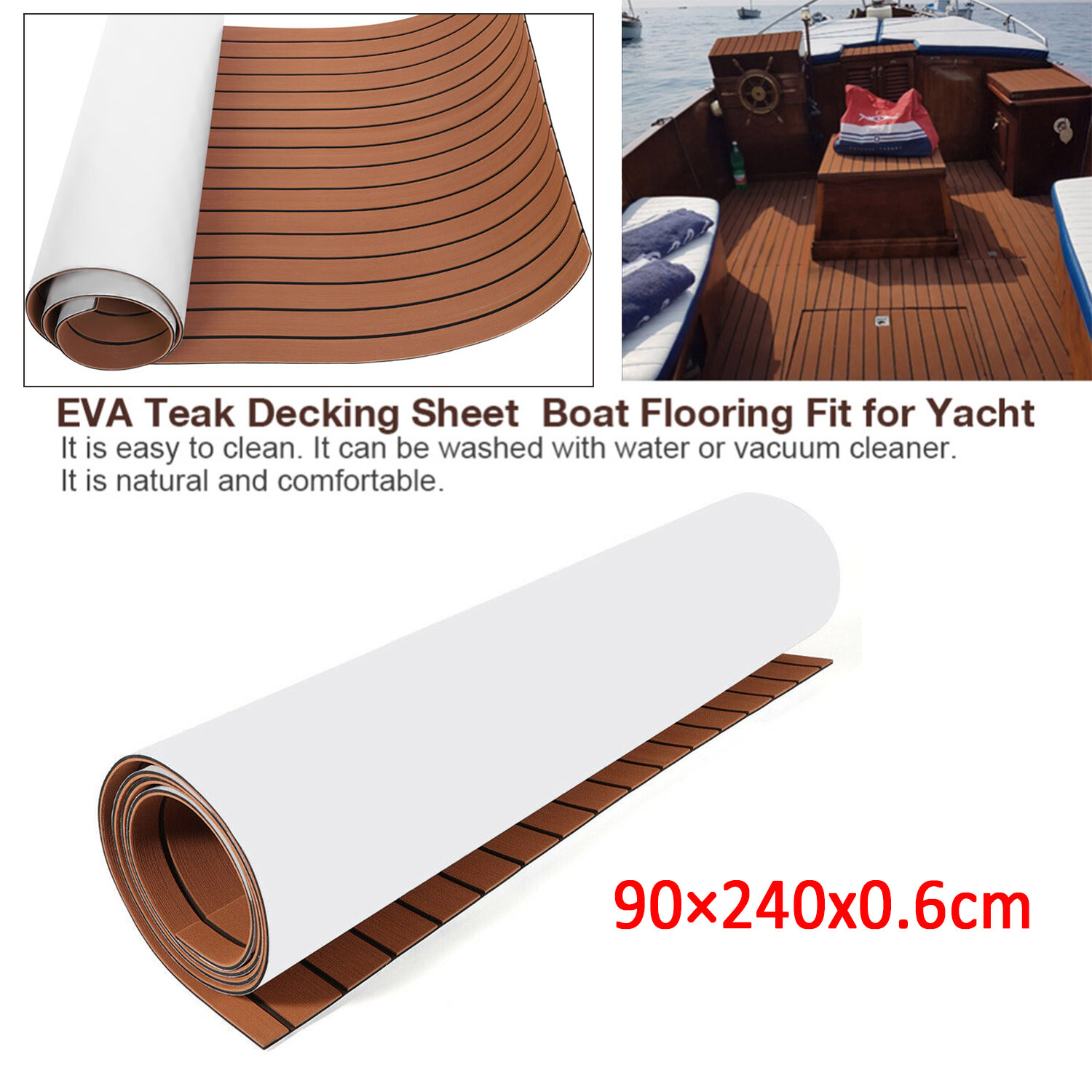 NonSlip Eva Foam Marine Mat Back Synthetic Teak Decks for Boats Kayak