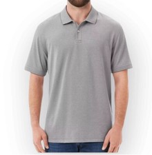 Member's Mark Polo Shirt Men's M Gray Stretch Pique Short Sleeve Classic Fit