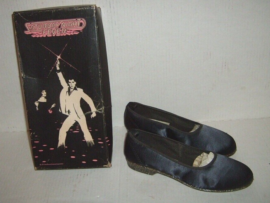 RARE Saturday Night Fever Disco Satin Shoes W/Size 6 … Gem