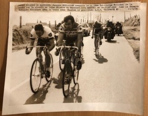 Casquette Cycliste Vintage Années 70 - Damier PEUGEOT - Portée Par Jacques Esclassan