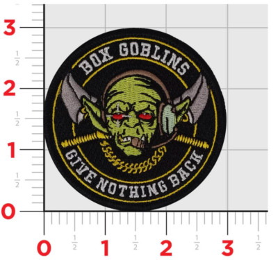 MARINE CORPS VMU-3 PHANTOM BOX GOBLIN EMBROIDERED PATCH HOOK & LOOP