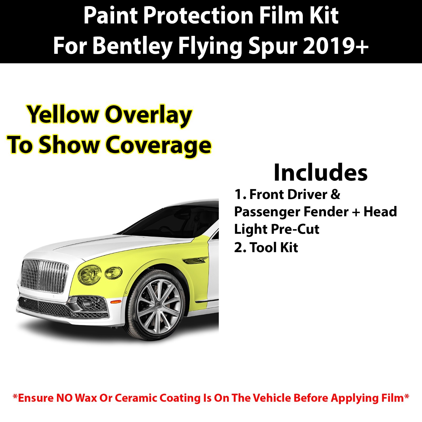Pre Cut Paint Protection Film Clear Bra PPF Kit for Bentley Flying Spur 2019+