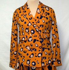 Nwt 3.1 Phillip Lim/target Leopard Jacket Top/blazer-navy & Gold-xs/s
