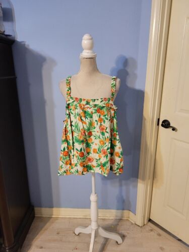 Derek Heart Size 3x Blouse Womens Multicolored Sleeveless Floral