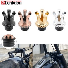 Cubierta de tapa de gasolina para tanque de aceite Queen Crown ventilada para Harley Softail Road King Sportster