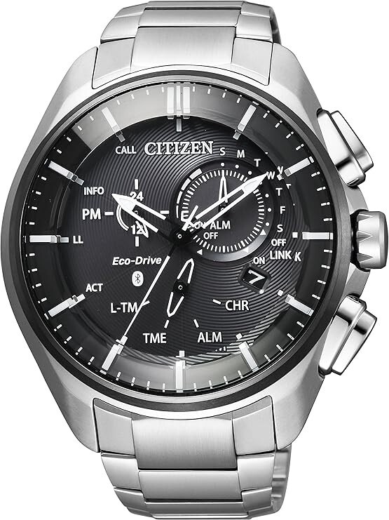Citizen Eco-Drive Mens Black Stainless Steel Watch BZ104157E Solar Powered