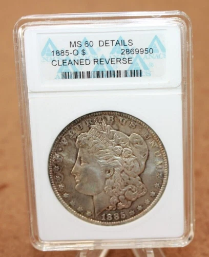 1885 O $1 Morgan ANACS MS60 Details Cleaned Reverse (114WEJ)
