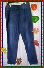 DIANE GILMAN DG2 10 Stretch Cozy KNIT Jegging Legging Pants Skinny Blue Jeans