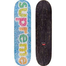 New Supreme Candy Hearts Logo Print Skateboard Deck Blue Size 8.125" x 32"