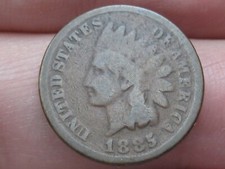 1885 Indian Head Cent Penny- Good/VG Details