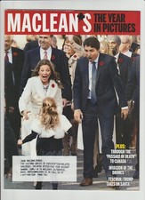 Maclean's Magazine December 2015 Justin and Sophie Trudeau Cover