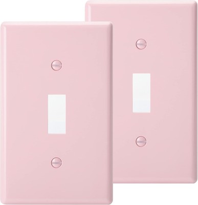 Bates- Light Switch Plates, 2 Pack, Pink Light Switch Cover Plate, Light Covers