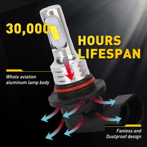 9005 9006 LED Headlights Kit Combo Bulbs 6500K High Low Beam Super White Bright - Picture 4 of 16
