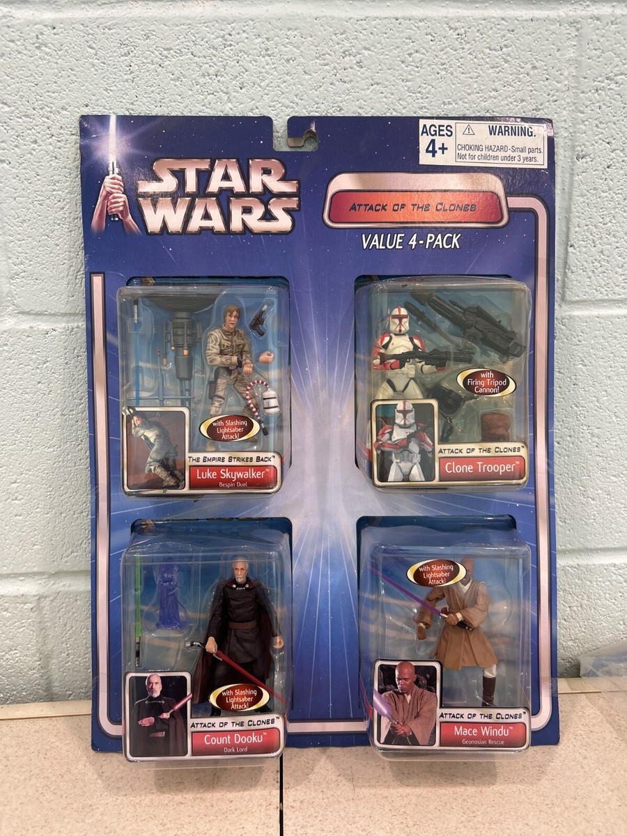 Star Wars Attack of the Clones Value 4-Pack Hasbro 2002 | eBay